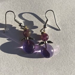 Øreringe blå med agater