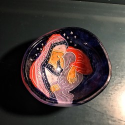 Smuk lille ikonskål i blå