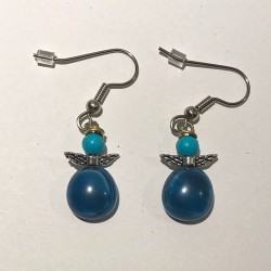 Sølvfarvede glasøreringe