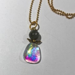 Labradorit engel med kæde