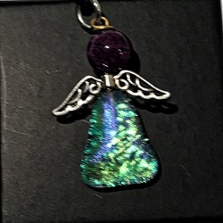 Grøn - lilla - blålig skinnende engel