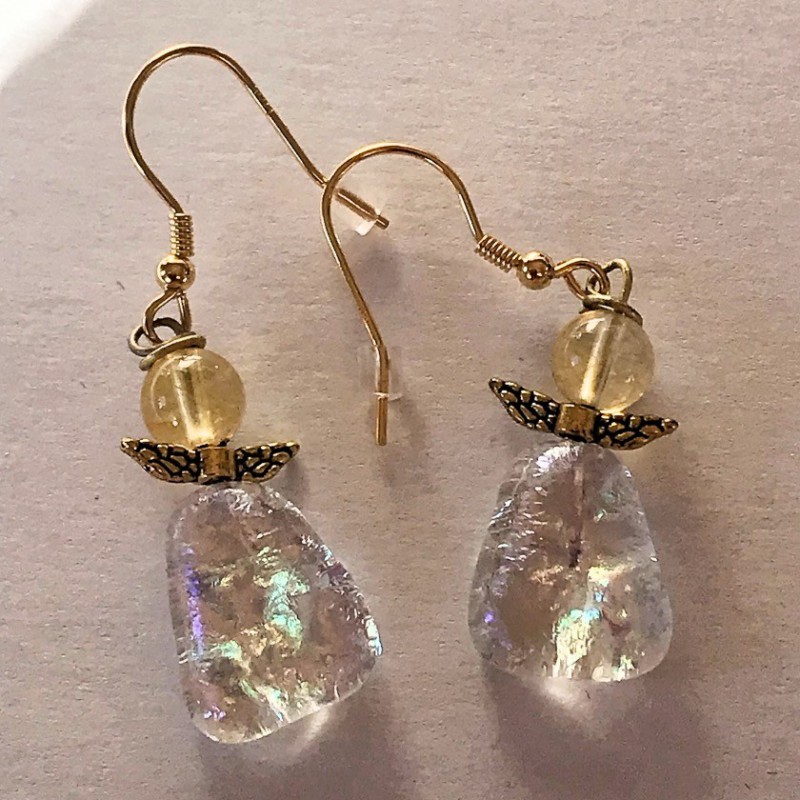 smukke øreringe med citriner