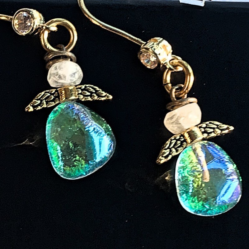 Malakit og blå/grøn engel Malakit og blå/grøn engel