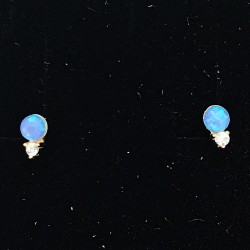 Sølv ørestik med opal