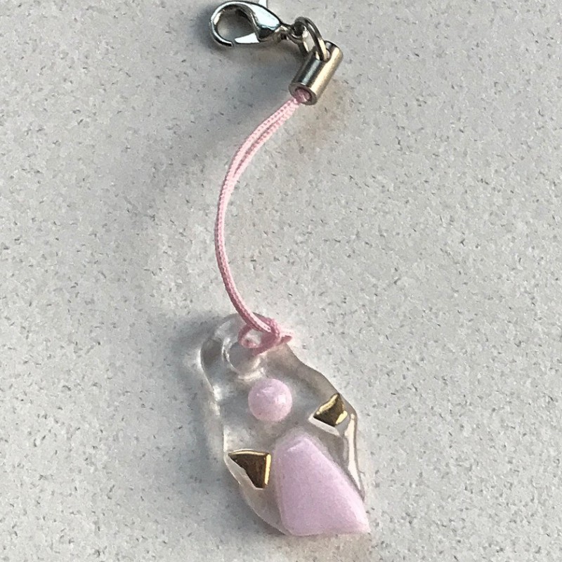 Mini engel i hvid/rosa til tasken