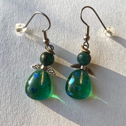 Grønne hjerte øreringe