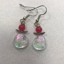 Pink engle øreringe