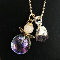 Engel med citrin og opal