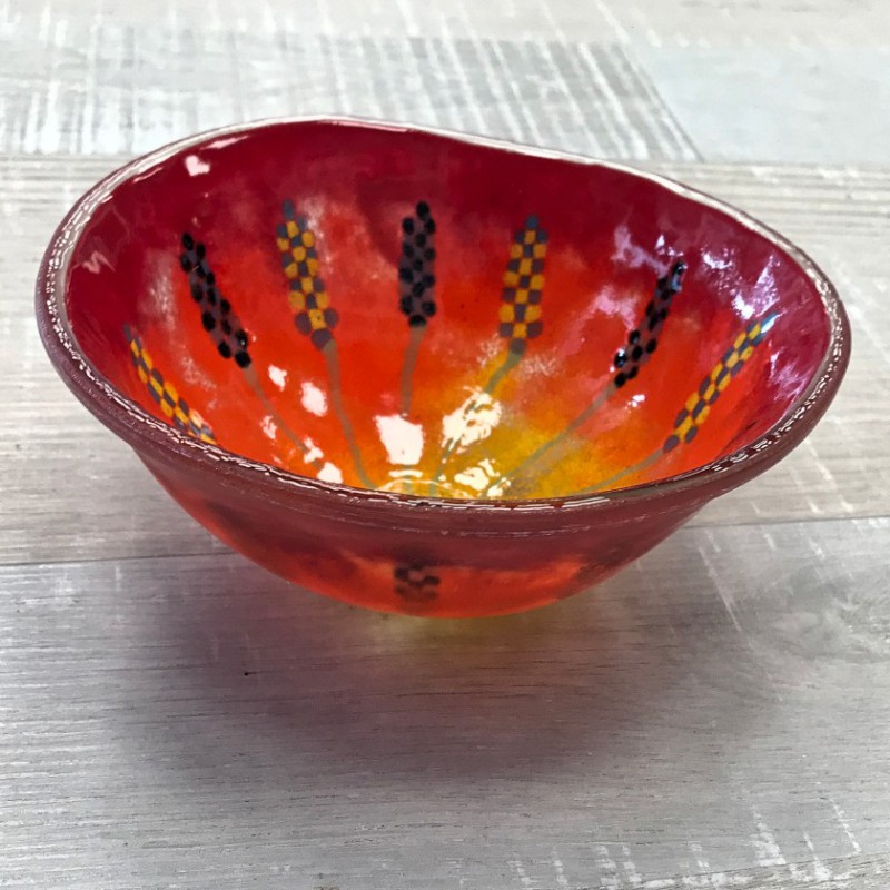 Rød unik lille skål