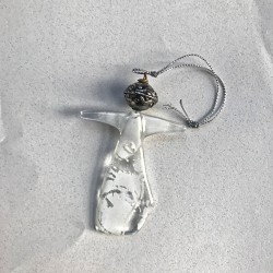 Glasengel med krystalhoved